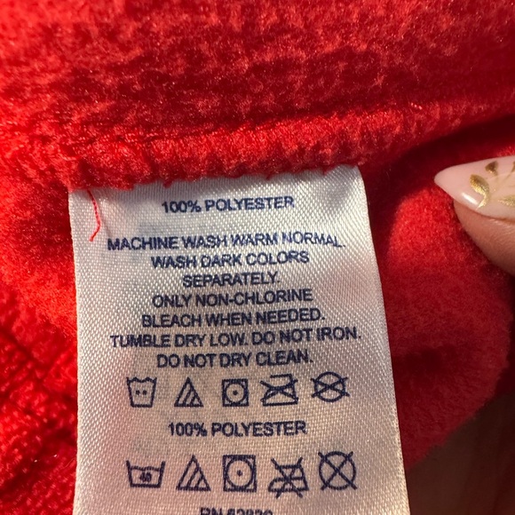 Land’s End Women's Polartec Aircore 100 Red Fleece Long Sleeve Top - Picture 9 of 10